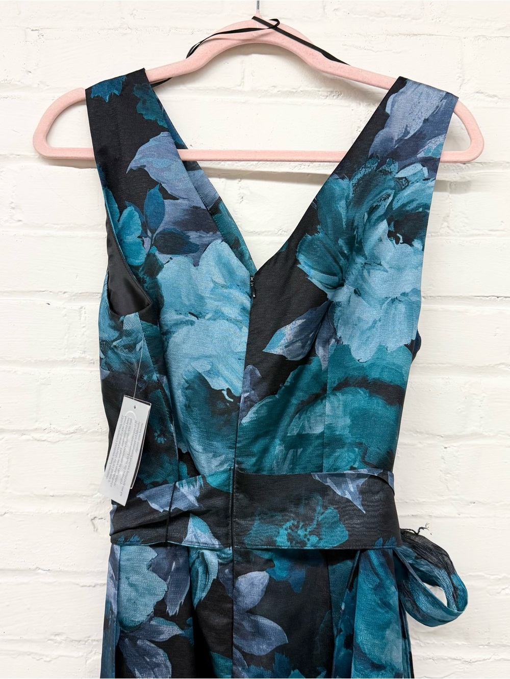 NWT Alex Evenings Blue Printed Midi Yoryu Sleeveless Dress Size 12 - Picture 9 of 10